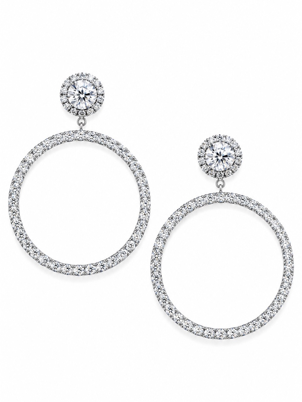 Kate Spade Crystal Door Knocker Drop Hoop Earrings